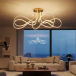 Nowoczesny salon z lampy sufitowe do salonu