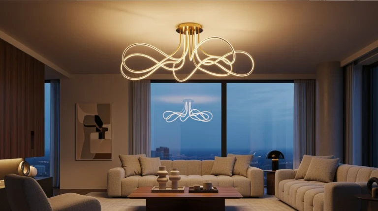 Nowoczesny salon z lampy sufitowe do salonu